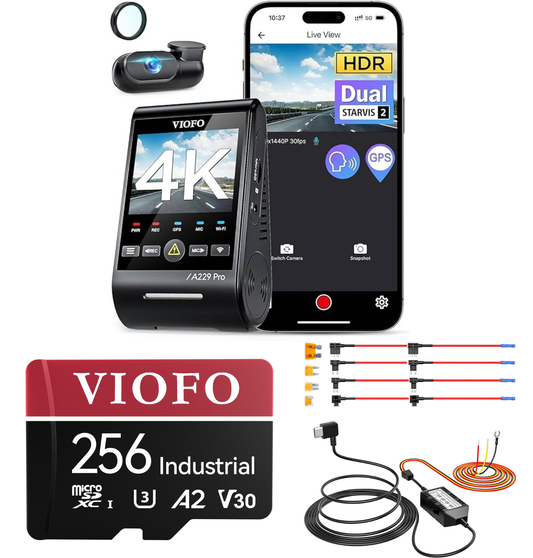 VIOFO A229 Pro 2ch + HK4 + SD card 256gb