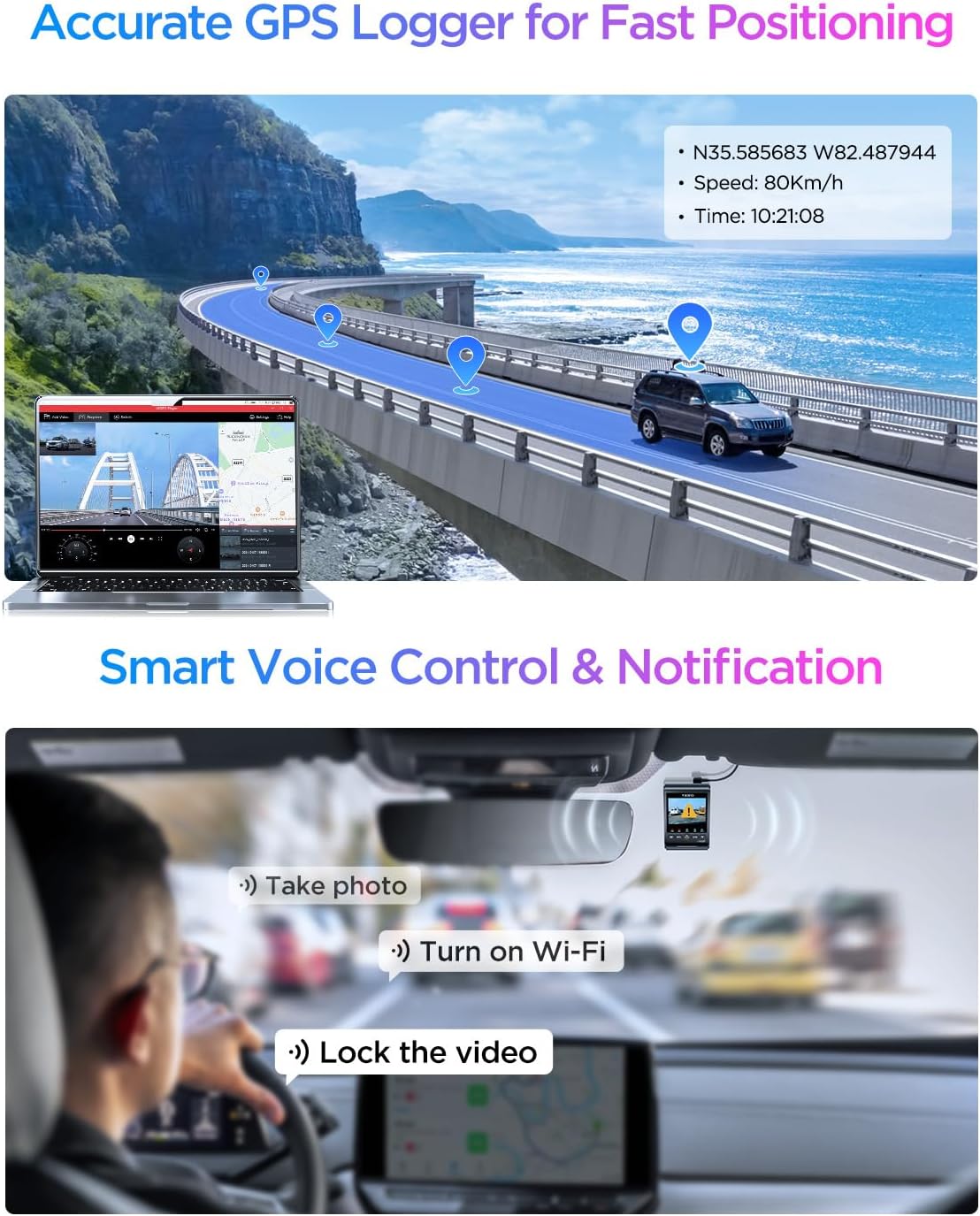 VIOFO A329S 2CH + HK6 + SD card 256gb + installation