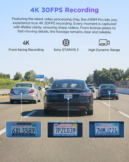 VIOFO A119M Pro 4K 1ch + HK4 + SD card 128gb + Installation