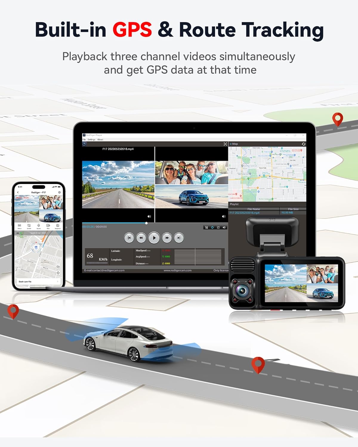 Installation + REDTIGER F17 + Hardwire Kit - Sedan/Compact