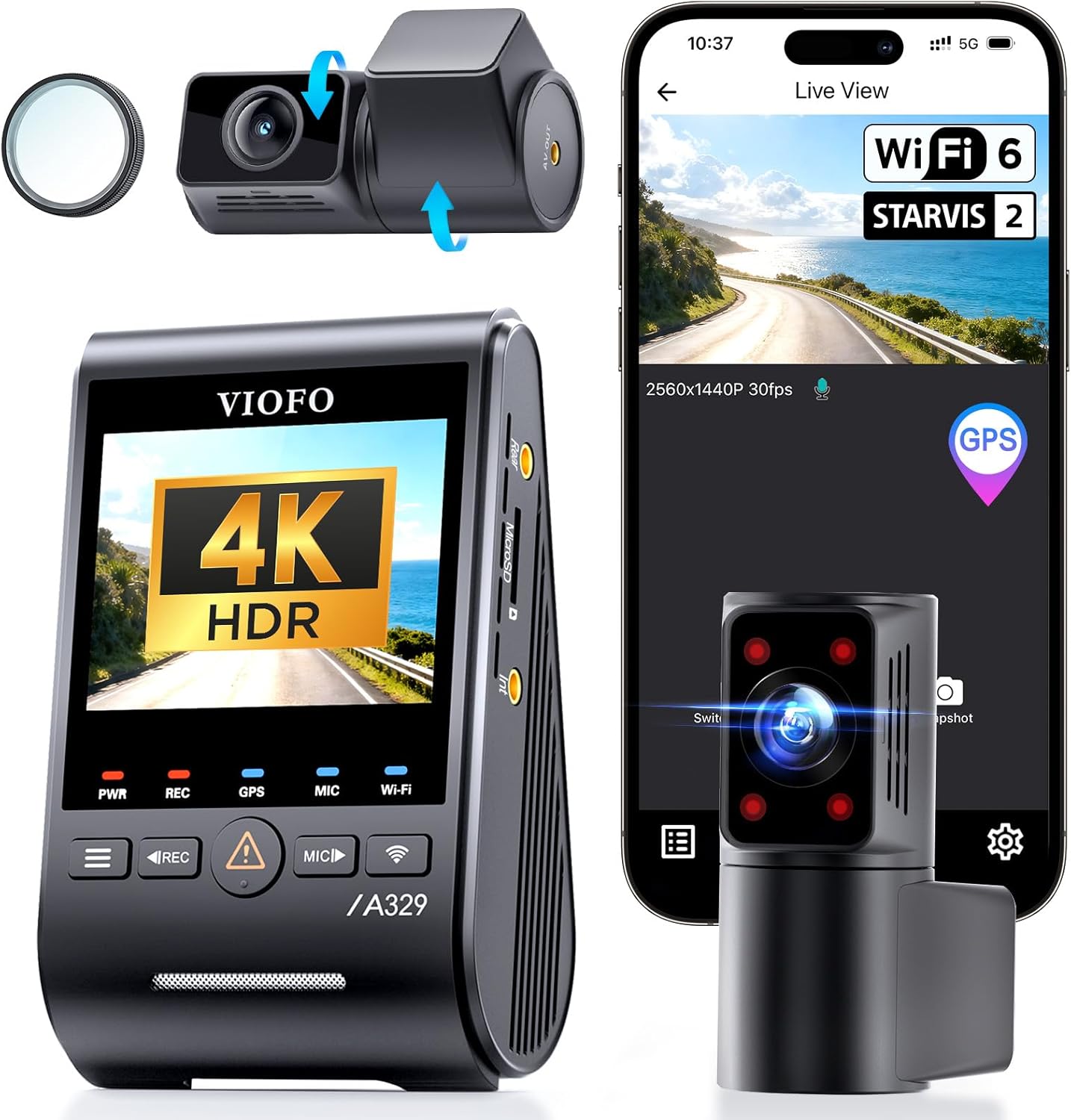 VIOFO A329S 3CH + HK6 + SD card 512gb + installation