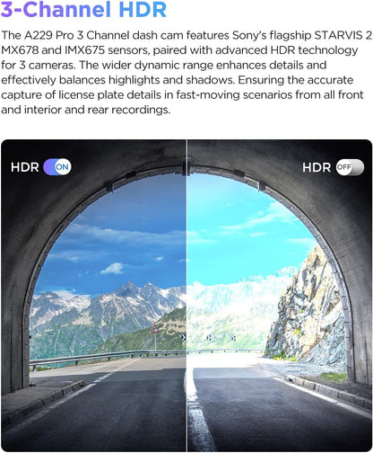 VIOFO A229 Pro 3ch + HK4 + SD card 256gb