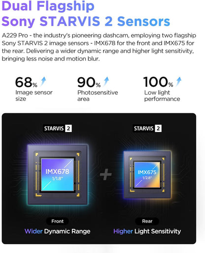 VIOFO A229 Pro 2ch + HK4 + SD card 256gb