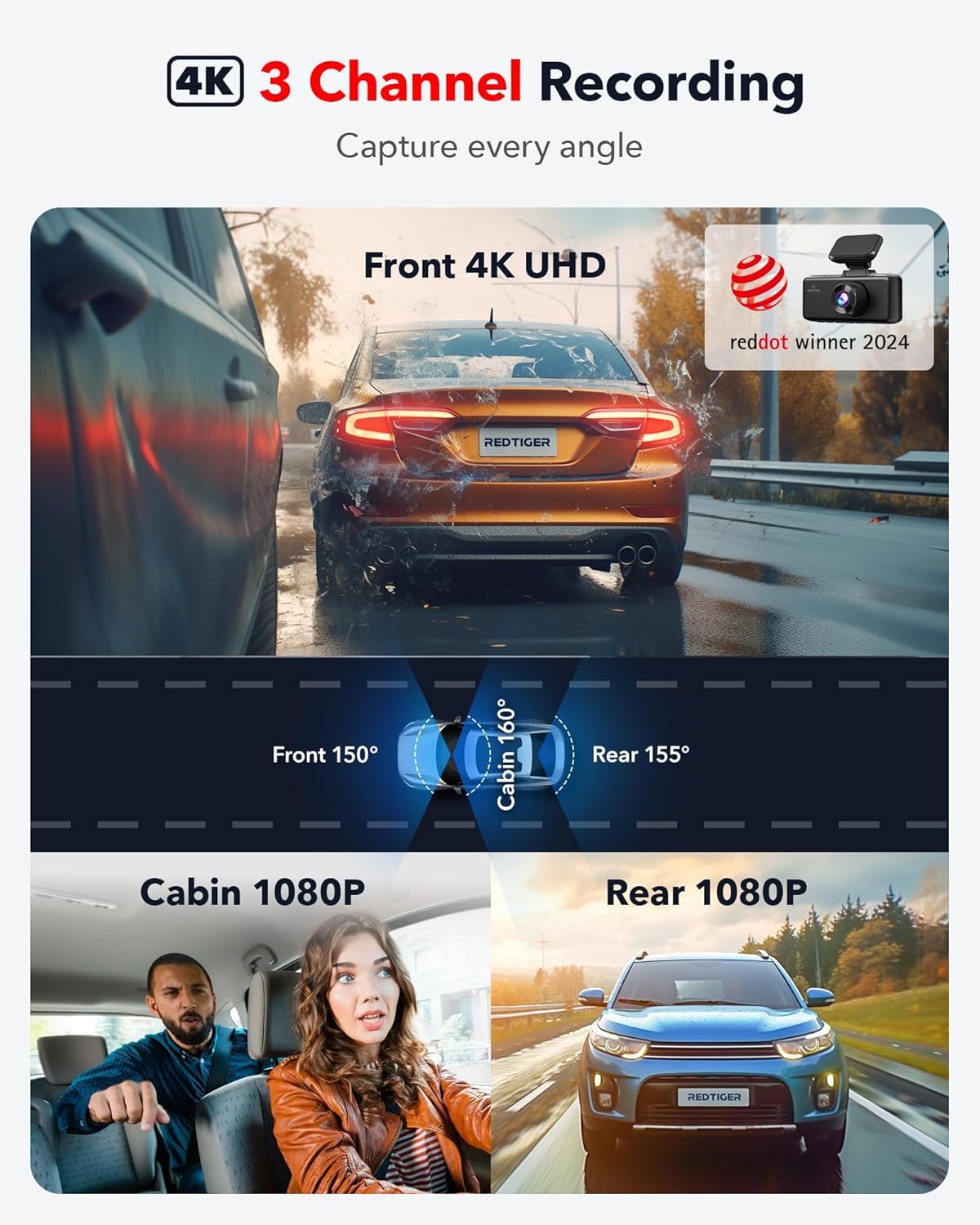 Installation + REDTIGER F17 + Hardwire Kit - Sedan/Compact