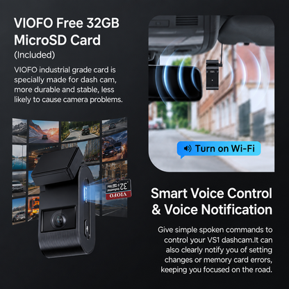 VIOFO VS1 Mini Dash Cam + HK4 + SD card 32gb + installation